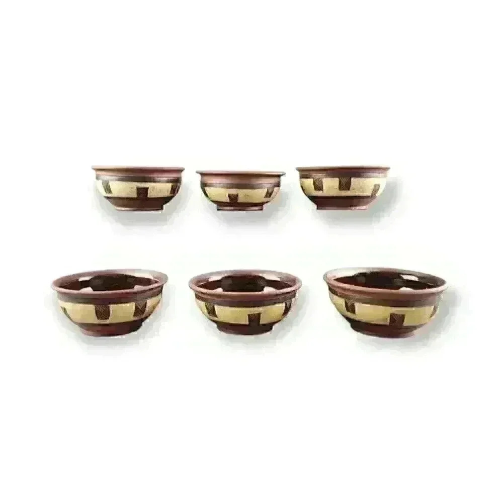 Hand Thrown Art Pottery Soup Tureen & Bowls Gabane, Botswana African Tribal Art - Picture 9 of 11